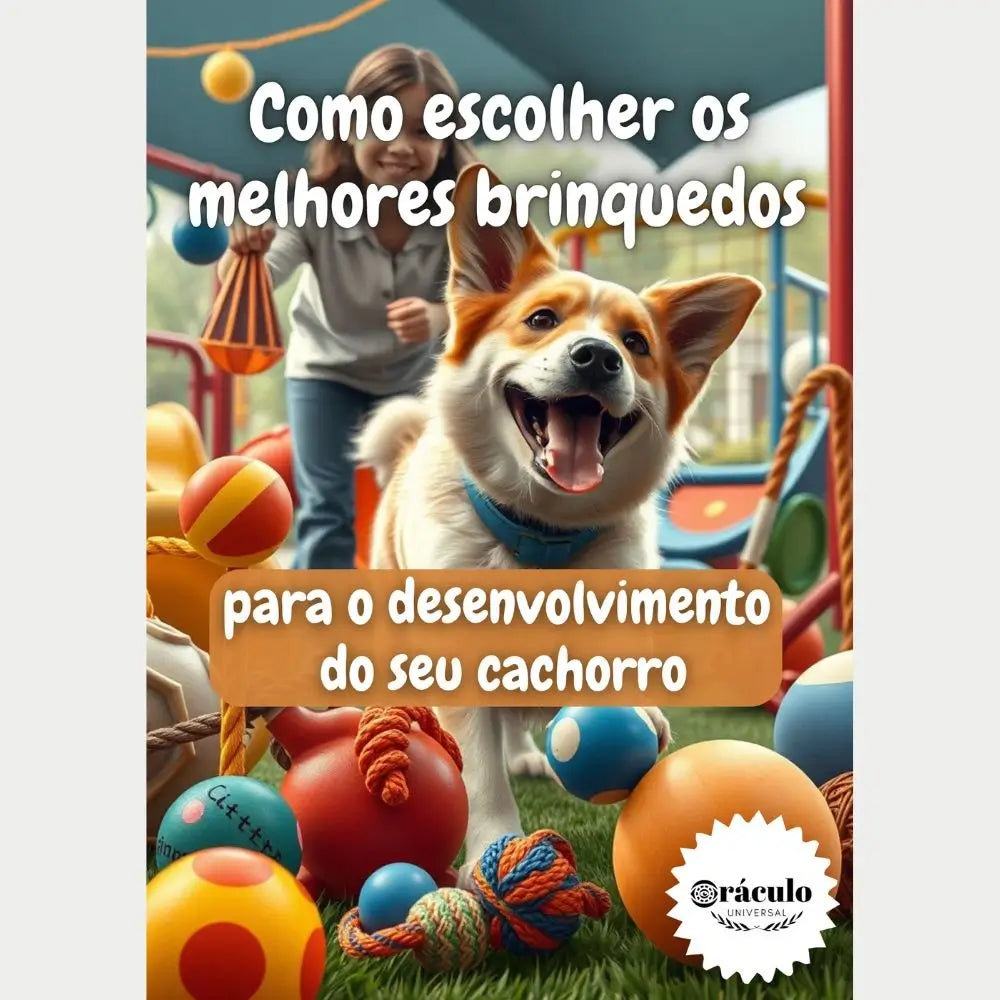 Audiolivro "Como Escolher os Melhores Brinquedos Para o Desenvolvimento do seu Cachorro" – dicas essenciais para escolher brinquedos interativos, seguros e educativos para filhotes e cachorros adultos.