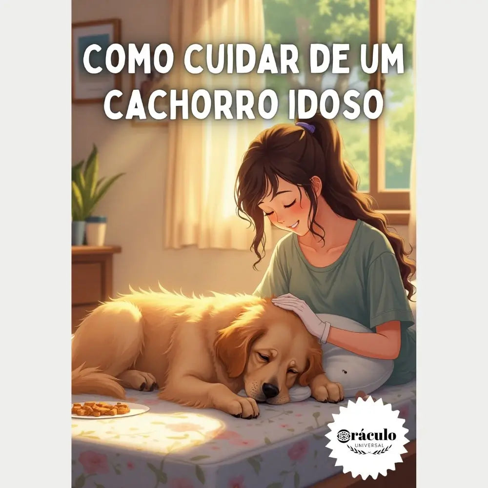 Audiolivro "Como Cuidar de um Cachorro Idoso" – tudo sobre adaptação, nutrição e cuidados veterinários para cachorros na terceira idade.
