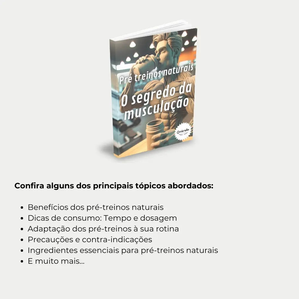 Livro "Como Preparar Seus Próprios Pré-Treinos Naturais" – aprenda a criar pré-treinos naturais com ingredientes saudáveis e eficazes para o corpo.