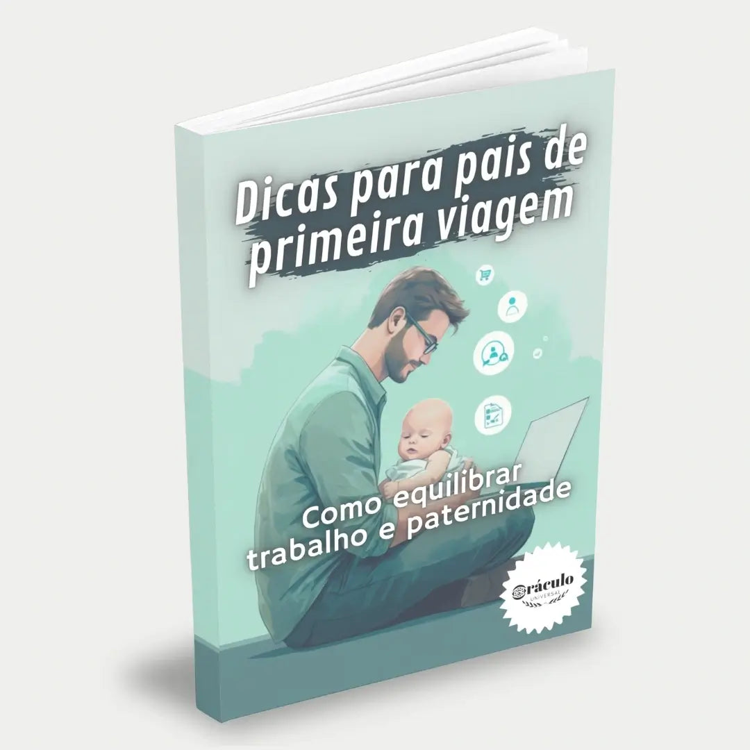 Capa do audiolivro "Dicas para Pais de Primeira Viagem: Como Equilibrar Trabalho e Paternidade" – guia prático para pais recém-chegados, com dicas para conciliar carreira e vida familiar.