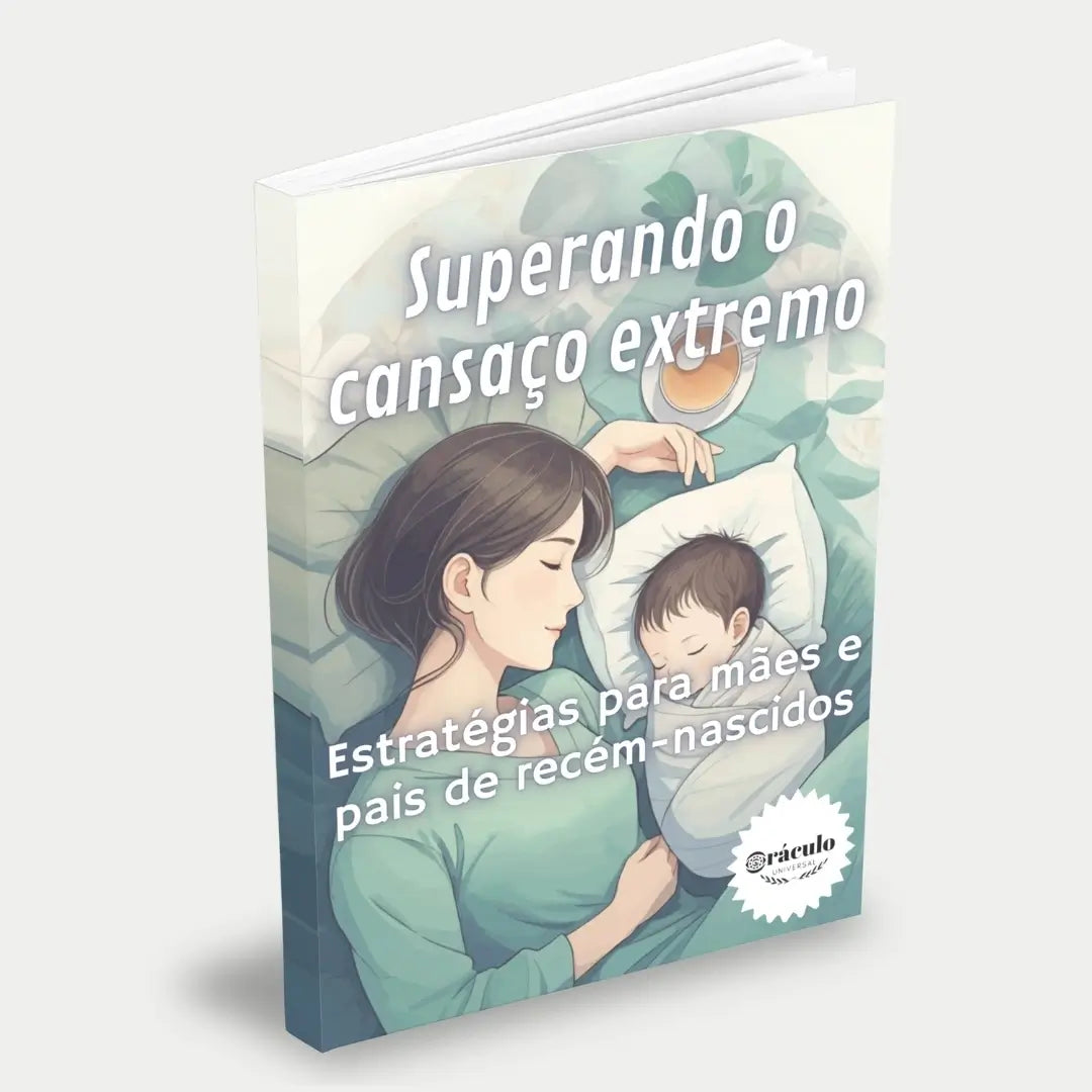 Capa do audiolivro "Superando o Cansaço Extremo: Estratégias para Mães e Pais de Recém-Nascidos" – guia prático com dicas para lidar com a privação de sono e recuperar a energia.