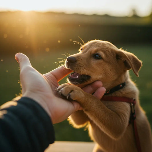 Como fazer cachorro filhote parar de morder a mão