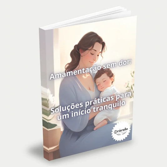 Capa do audiolivro "Amamentação Sem Dor: Soluções Práticas para um Início Tranquilo" – guia com dicas e soluções para evitar dores e facilitar a amamentação nos primeiros dias.