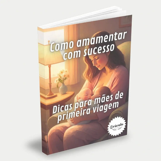 Capa do audiolivro "Como Amamentar com Sucesso" – dicas essenciais para mães de primeira viagem, com orientações sobre amamentação e cuidados com o bebê.