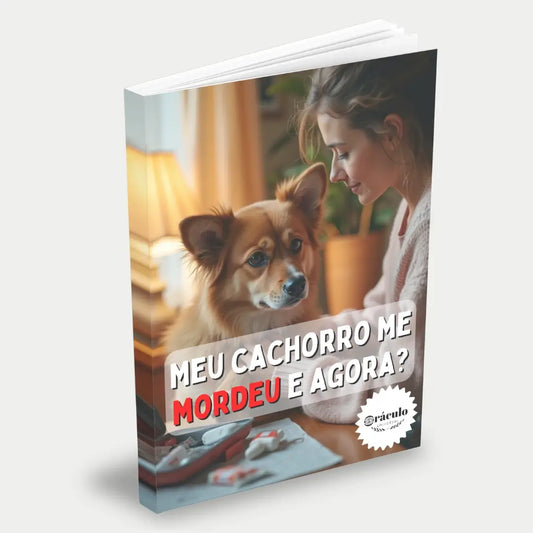 Capa do livro "Meu Cachorro me Mordeu e Agora?" – guia prático para lidar com mordidas de cachorro e entender o comportamento de seu cachorro.