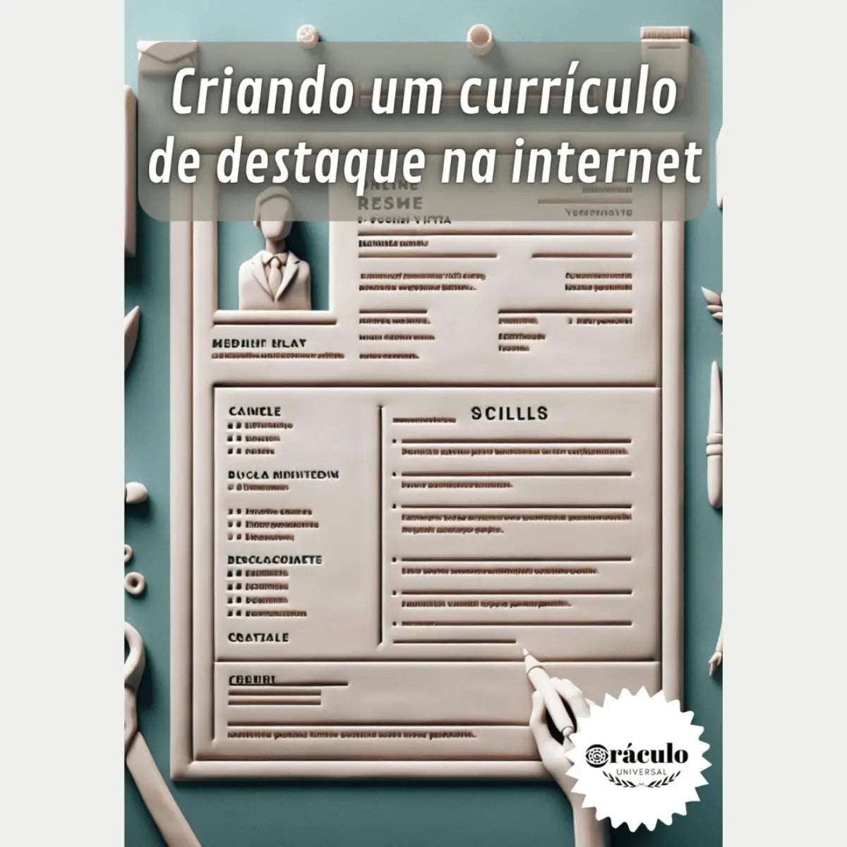 Capa do audiolivro "Como Criar um Currículo On-line de Destaque" – guia completo para criar um currículo digital impactante e atrativo para recrutadores.