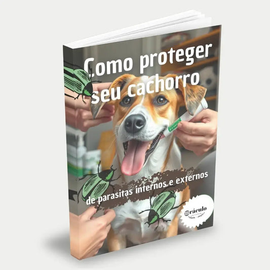 Capa do audiolivro "Como Proteger seu Cachorro de Pulgas e Carrapatos" – guia essencial para eliminar e prevenir parasitas em cachorros.