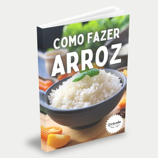 Capa do audiolivro "Como Fazer Arroz" – guia prático para preparar arroz perfeito, com dicas de temperos e técnicas para todos os tipos de pratos.