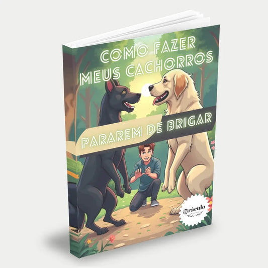 Capa do audiolivro "Como Fazer Meus Cachorros Pararem de Brigar" – guia prático para resolver conflitos entre cachorros e promover harmonia no lar.