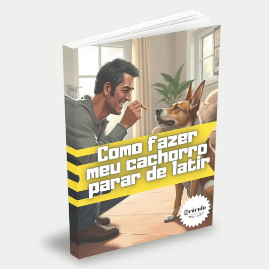 Capa do audiolivro "Como Fazer Meu Cachorro Parar de Latir" – guia prático de adestramento para reduzir latidos excessivos e melhorar o comportamento canino.