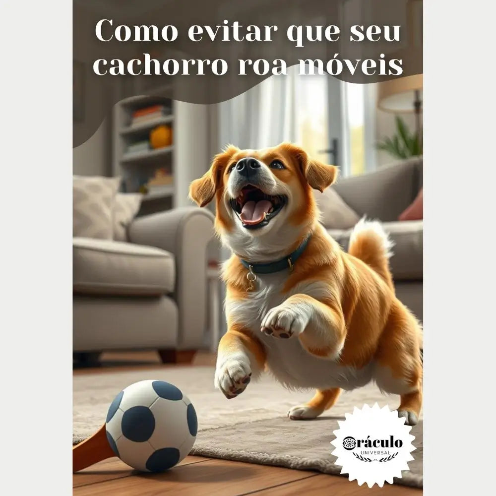Audiolivro "Como Evitar que seu Cachorro Roa Móveis" – soluções práticas para evitar danos em móveis causados por cachorros, com técnicas de adestramento eficazes.