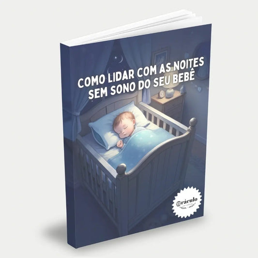 Capa do audiolivro "Como Lidar com as Noites Sem Sono do Seu Bebê" – dicas para ajudar o bebê a dormir melhor e aliviar o cansaço dos pais.