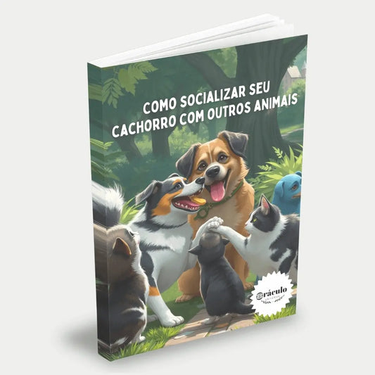  Capa do audiolivro "Como Socializar seu Cachorro com Outros Animais" – guia para ensinar seu cachorro a conviver com outros pets de forma segura e harmoniosa.