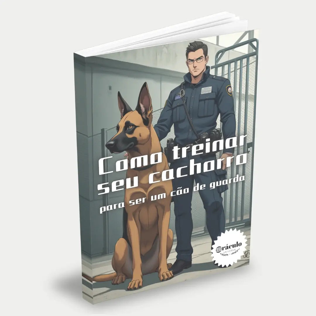 Capa do audiolivro "Como Treinar seu Cachorro Para Ser um Cão de Guarda" – guia completo para adestramento de cachorros, ensinando a proteger e obedecer.