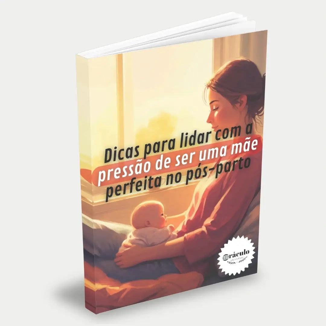Capa do audiolivro "Dicas para Lidar com a Pressão de Ser uma Mãe Perfeita no Pós-Parto" – estratégias para enfrentar os desafios emocionais e físicos da maternidade no pós-parto.