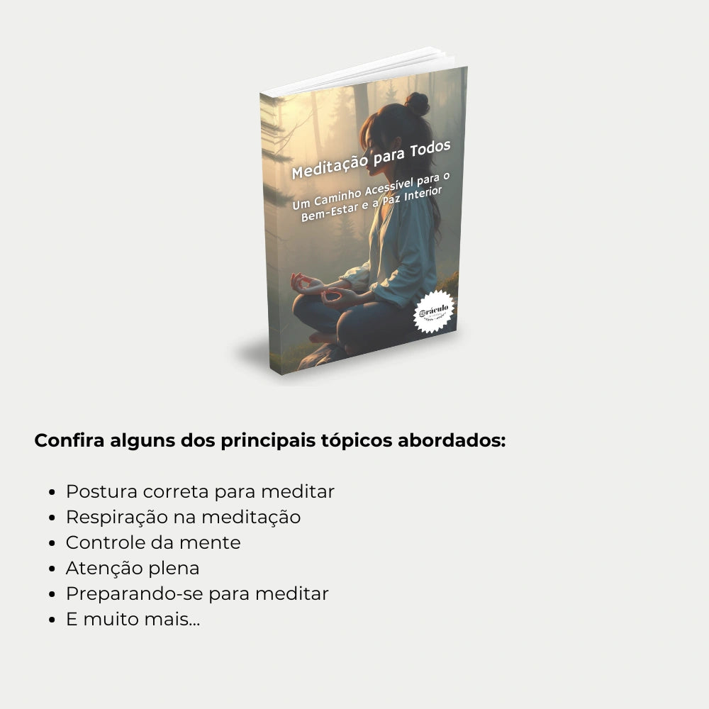 Livro "Dicas para Meditar em Casa" – aprenda a criar um ambiente tranquilo e desenvolver uma rotina de meditação para reduzir o estresse e aumentar o bem-estar.