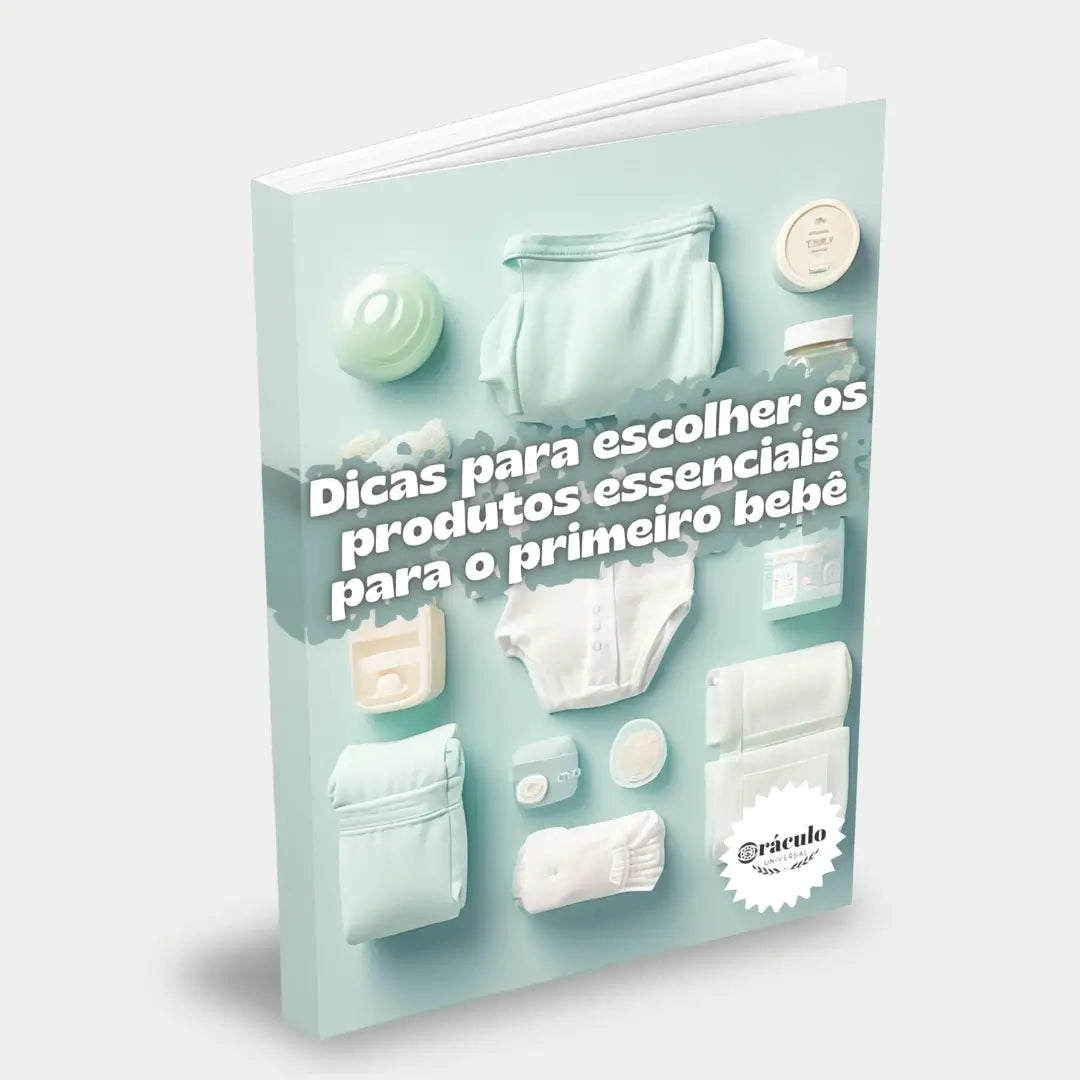 Capa do audiolivro "Dicas para Escolher os Produtos Essenciais para o Primeiro Bebê" – guia completo para ajudar os pais a escolher itens essenciais e de qualidade para o bebê.