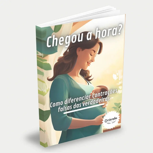 Capa do livro "Como Diferenciar Contrações Falsas das Verdadeiras" – guia essencial para gestantes aprenderem a identificar as contrações reais e falsas durante a gravidez.