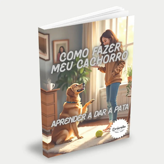 Capa do audiolivro "Como Fazer Meu Cachorro Aprender a Dar a Pata" – passo a passo para ensinar seu cachorro esse truque de forma simples e divertida.
