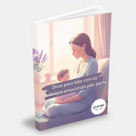 Capa do audiolivro "Dicas para Lidar com as Mudanças Emocionais Pós-Parto" – orientações essenciais para enfrentar os desafios emocionais do pós-parto e cuidar da saúde mental.