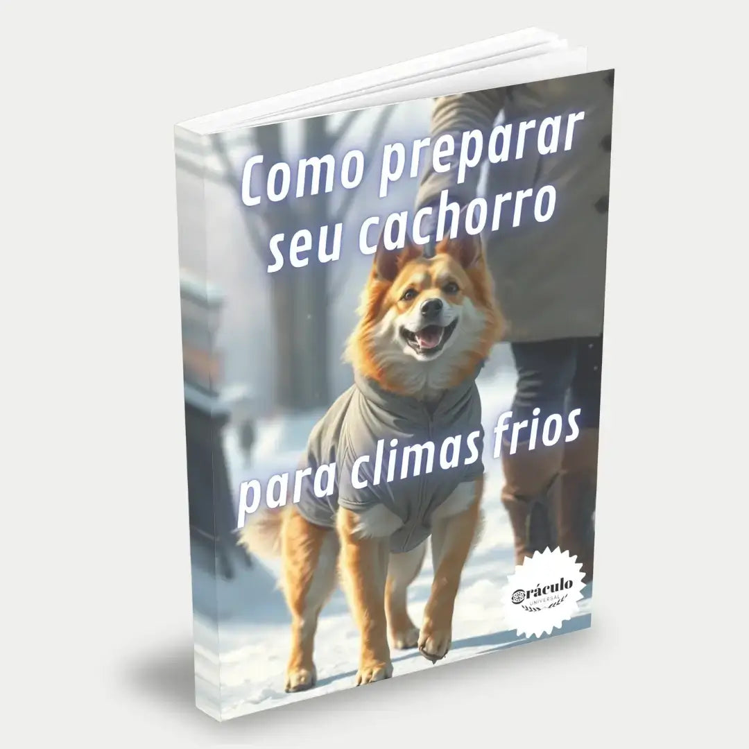 Capa do audiolivro "Como Preparar seu Cachorro Para Climas Frios" – dicas para proteger seu cachorro no inverno, evitar doenças e manter o conforto térmico.