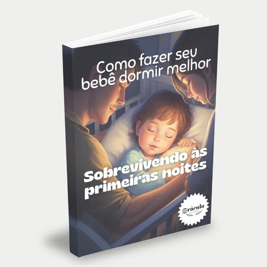 Capa do audiolivro "Sobrevivendo às Primeiras Noites: Como Fazer Seu Bebê Dormir Melhor" – guia prático com técnicas para melhorar o sono do bebê e aliviar noites difíceis.