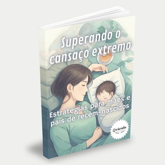  Capa do audiolivro "Superando o Cansaço Extremo: Estratégias para Mães e Pais de Recém-Nascidos" – guia prático com dicas para lidar com a privação de sono e recuperar a energia.